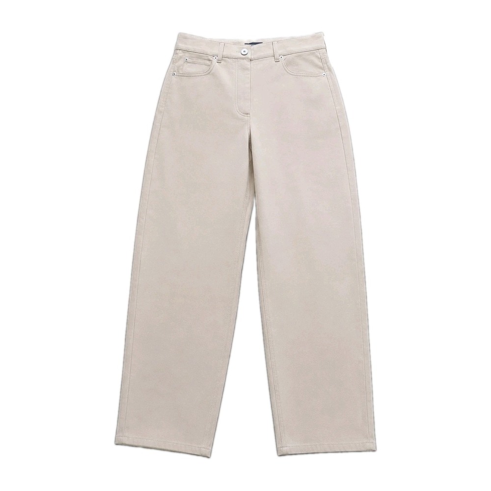 NWT Theory Drop Curve Feather Chino Pants sz2 Almond Wide Leg High Rise$295 MSRP